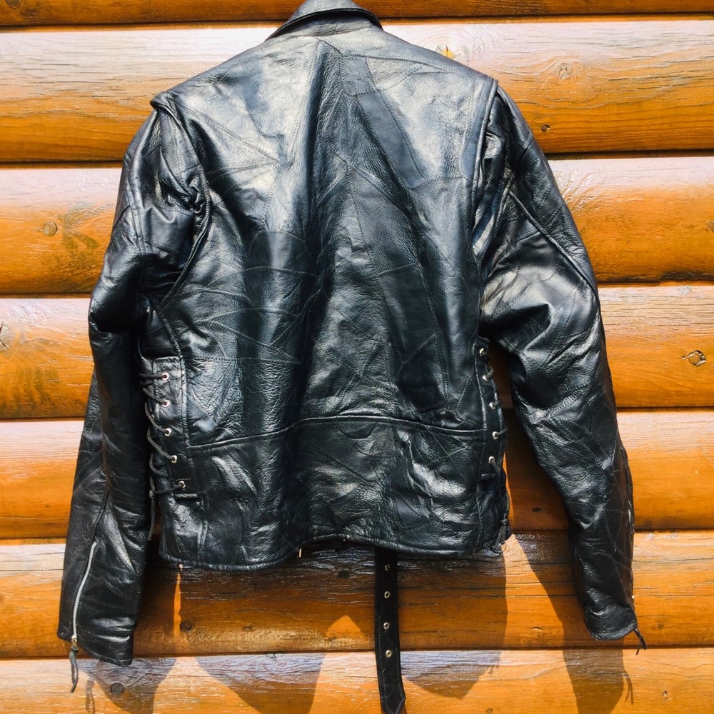 Jacket BLACK LEATHER UNISEX CATEGORY π issue w/App wont allow charging π - Picture 3 of 16